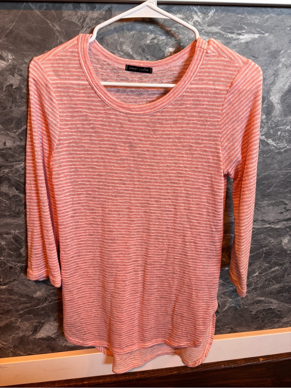 Sweet Claire Pink Striped Long-Sleeve Women's Top